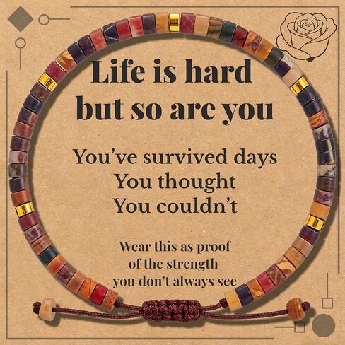 Women's Day, Inspirational Gifts Bracelets for Women, Reminder Healing Natural Stone Beads Bracelet Jewelry for Everyday Self-Care, Confidence, Strength and Inner Calm in Saudi Arabia