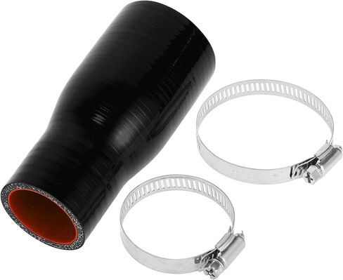 X AUTOHAUX Straight Coupler Silicone Hose with Clamps 1.5"-2.01" ID 5.00" Length 0° Car Silicone Hose Coolant Hose 4-Ply 5mm Thick Air Intake/Turbo/Intercooler Piping Tube Black Red 1 Set in Saudi Arabia