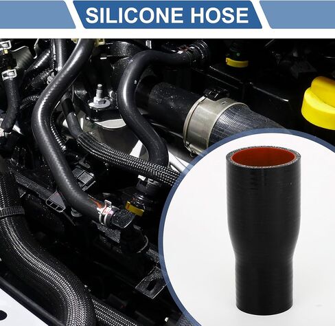 X AUTOHAUX Straight Coupler Silicone Hose with Clamps 1.5"-2.01" ID 5.00" Length 0° Car Silicone Hose Coolant Hose 4-Ply 5mm Thick Air Intake/Turbo/Intercooler Piping Tube Black Red 1 Set in Saudi Arabia