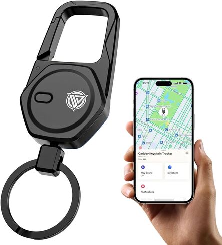 سلسلة مفاتيح Oaridey Key Finder (iOS فقط) مع حلقة تسلق شديدة التحمل، تعمل مع Apple Find My، سلسلة مفاتيح رفيعة للأمتعة، علامة تعقب معدنية متينة مع عمر بطارية يدوم عامين، عالية الدقة، سوداء in Kuwait
