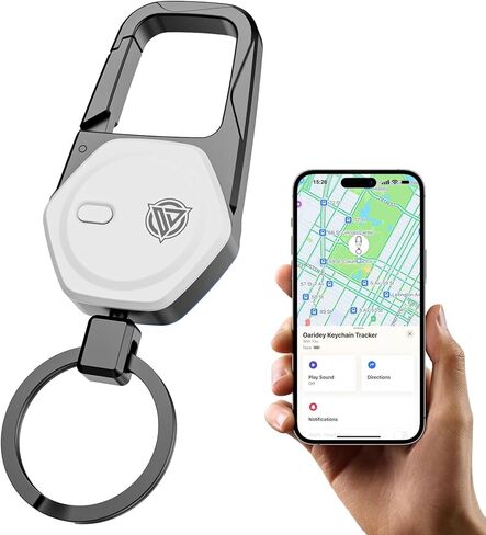 Oaridey Key Finder Keychain (iOS Only) with Heavy Duty Carabiner, Works with Apple Find My, Slim Keychain for Luggage, Durable Metal Key Tracker Tag with 2-Year Battery Life, High-Precision, Black in Saudi Arabia