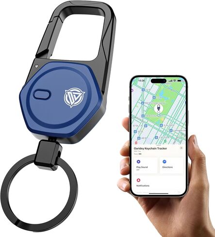 Oaridey Key Finder Keychain (iOS Only) with Heavy Duty Carabiner, Works with Apple Find My, Slim Keychain for Luggage, Durable Metal Key Tracker Tag with 2-Year Battery Life, High-Precision, Black in Saudi Arabia