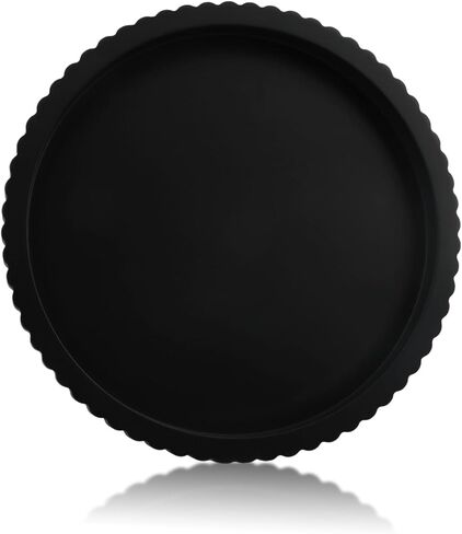 صينية ديكور لطاولة القهوة مقاس 11 بوصة، صواني تقديم ديكور منزلي خرسانية مستديرة سوداء لطاولة مميزة، طاولة وحدة التحكم للمطبخ، غرفة المعيشة، ديكور المنزل (أسود) in Kuwait