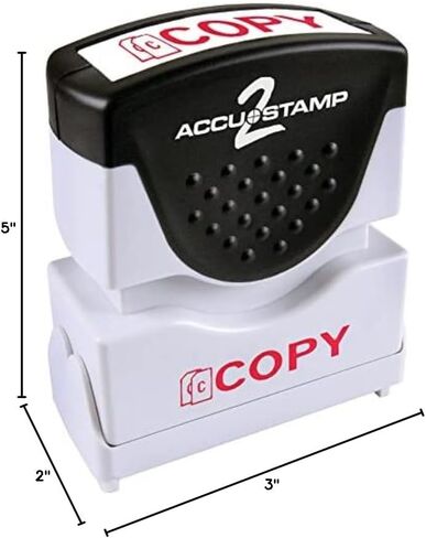 Accu-Stamp2® Shutter One-Color Stamp, Copy, 1 5/8" x 1/2" Impression, Red in Kuwait