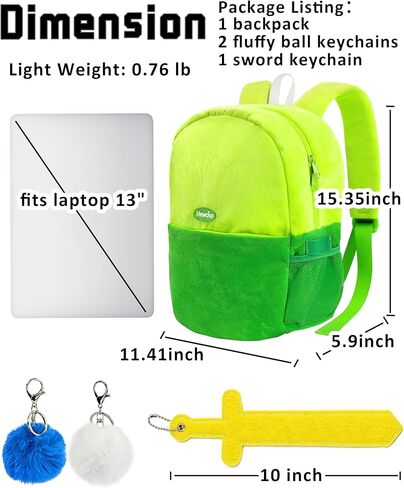 حقيبة ظهر خضراء مقاس 15.35 بوصة للزي البشري، حقيبة كرتونية خضراء هدايا هدايا شخصية وإكسسوارات تنكرية للبالغين in Kuwait