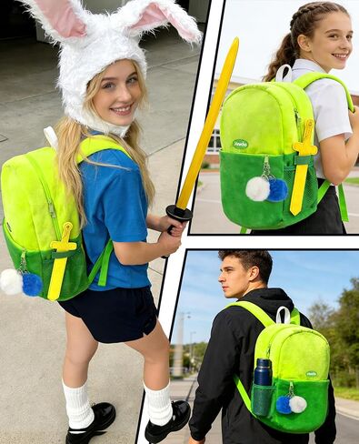 حقيبة ظهر خضراء مقاس 15.35 بوصة للزي البشري، حقيبة كرتونية خضراء هدايا هدايا شخصية وإكسسوارات تنكرية للبالغين in Kuwait