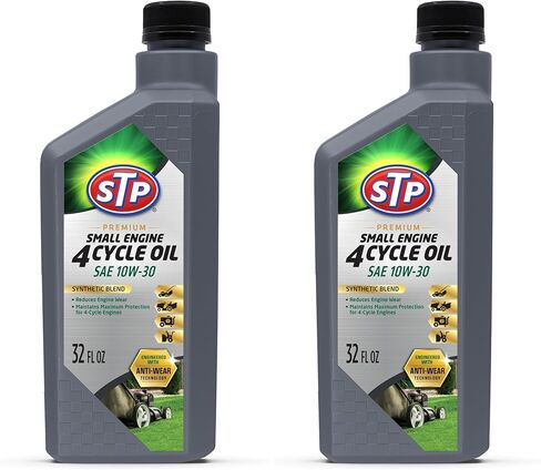 STP Premium Small Engine 4 Cycle Oil Formula, SAE10W-30 Small Engine Oil Engine Care Formula Reduces Wear for Lawnmower, Push Mower, Tractor, 32 Oz, STP in Kuwait