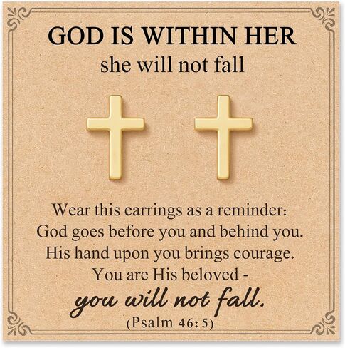 Cross Earrings for Women & Girl, Christian Religious Easter Gift Jewelry Gift with Meanningful Quote Card & Gift Pouch in Saudi Arabia