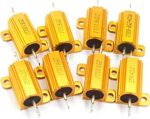 10W 25W Aluminum Power Metal Shell Case Wirewound Resistor 0.01R ~ 30K 6 8 10 15 20 33 150 200 500 Ohm 1K 10K RX24 Resistance(10W 1.2R) in Saudi Arabia