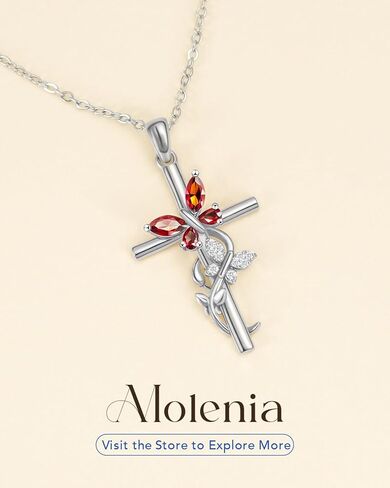 Cross Birthstone Necklace for Women, 925 Sterling Silver Butterfly Cross Pendant, Faith Christian Religious Jewelry Baptism Confirmation Gift Valentine Birthday Present for Her Wife Girlfriend Mom in Saudi Arabia