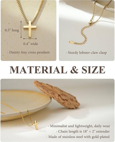Tarsus Cute Tiny Cross Necklace - Always Remember You Are Loved - Christian Gifts Easter Stuffers Birthday Jewelry Inspirational Gifts for Teen Girls & Women in Saudi Arabia