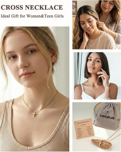Tarsus Cute Tiny Cross Necklace - Always Remember You Are Loved - Christian Gifts Easter Stuffers Birthday Jewelry Inspirational Gifts for Teen Girls & Women in Saudi Arabia