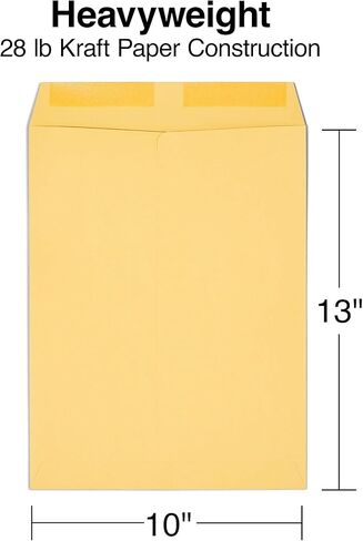 Staples 10 x 13 Gummed Catalog Envelopes, Brown Kraft, Heavy‑Duty Mailers with Strong Adhesive Flap, Ideal for Documents & Photos, 250/Box in Saudi Arabia