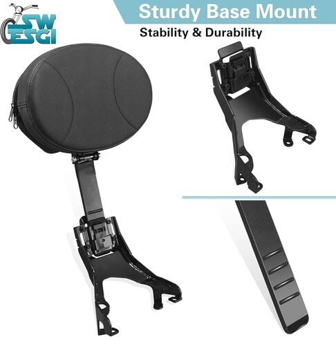 Detachable Adjustable Plug-in Driver Rider Backrest Compatible with Indian Motorcycles Chieftain Dark Horse Roadmaster Elite Springfield Chief Sissy Bar 2014-2025 (1 SET BACKREST) in Saudi Arabia
