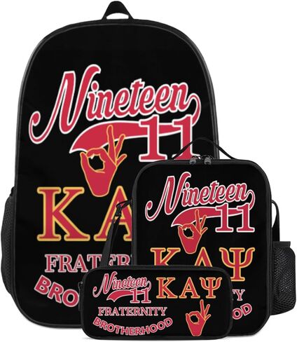17" Laptop Backpack, Insulated Lunch Tote & Pouch Durable Daypack Set Fraternity Paraphernalia Gifts (Red, One Size) in Saudi Arabia