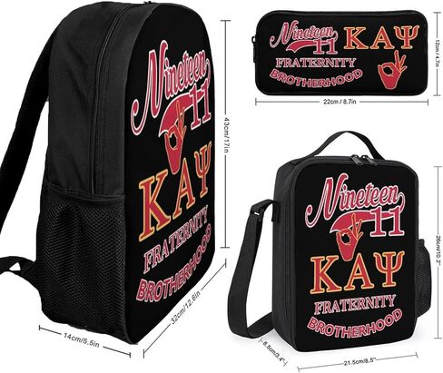17" Laptop Backpack, Insulated Lunch Tote & Pouch Durable Daypack Set Fraternity Paraphernalia Gifts (Red, One Size) in Saudi Arabia