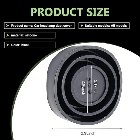 2 PCS Car Forward Light Dust Cover, 2.16-3.74" Rubber Lamp Bulb Housing Cap, for Light Bulb Opening Ranging From 2.5", 2.75", 3.5",4" Conversion Accessories, for Most Cars (Black) in Saudi Arabia