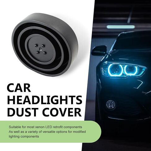 2 PCS Car Forward Light Dust Cover, 2.16-3.74" Rubber Lamp Bulb Housing Cap, for Light Bulb Opening Ranging From 2.5", 2.75", 3.5",4" Conversion Accessories, for Most Cars (Black) in Saudi Arabia