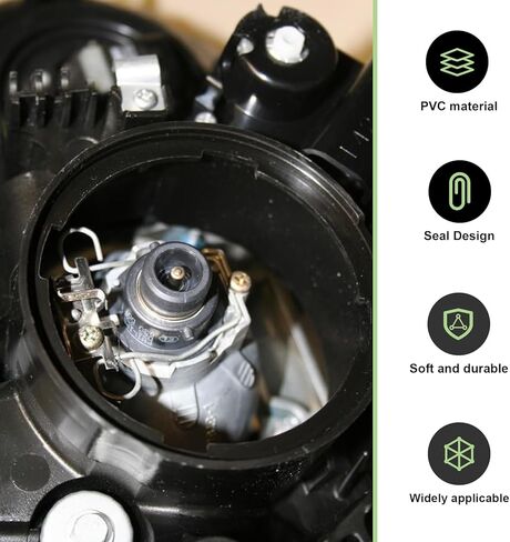 2 PCS Car Forward Light Dust Cover, 2.16-3.74" Rubber Lamp Bulb Housing Cap, for Light Bulb Opening Ranging From 2.5", 2.75", 3.5",4" Conversion Accessories, for Most Cars (Black) in Saudi Arabia