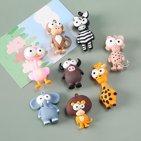 8 قطع من سلسلة مفاتيح الحيوانات الكرتونية اللطيفة، سحر حقيبة الحيوانات ذات العيون الكبيرة من السيليكون ثلاثية الأبعاد، حيوانات كرتونية مضحكة، هدايا حفلات البنات، هدية لعيد الفصح، عيد الميلاد، الحفلات، الذكرى السنوية in Kuwait