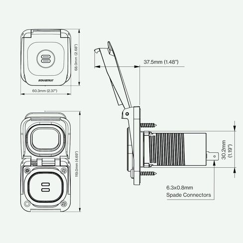 Scanstrut SC-V-USB-01 Ventura Series Dual USB-C Socket in Saudi Arabia