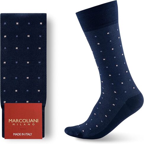 Marcoliani Milano Mens Dress Socks - Contemporary Dots Elegance | Essence of Cotton in Saudi Arabia