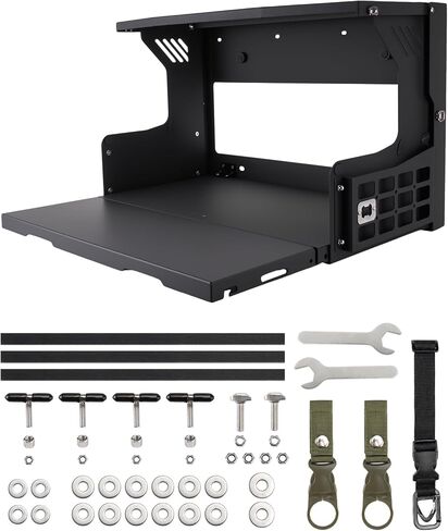 طاولة الباب الخلفي مع لوحة مولي متوافقة مع Ford Bronco 2/4 Door 2021 2022 2023 2024 2025، رف تخزين للباب الخلفي بطبقة مزدوجة قابل للطي، تم تجميعه مسبقًا (غير مناسب لرياضة برونكو) in Kuwait