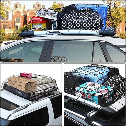 شبكة شحن شديدة التحمل لسرير شاحنة الالتقاط، مقاس 4 × 6 بوصة، تمتد إلى 8 × 12 بوصة، شبكة بنجي من اللاتكس مقاس 4 × 4 بوصة مع 12 حلقة تسلق معدنية، متوافقة مع دودج رام، تشيفي، فورد، تويوتا، فان مقطورة in Kuwait