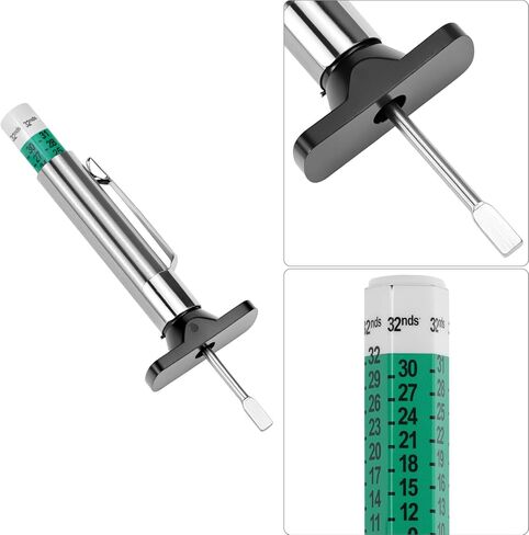 QWORK Car Brake Pad Thickness Gauge Measure Tool 1.5mm-11mm and Tire Tread Depth Gauge with 0-1 Inch Calibration Range in Saudi Arabia