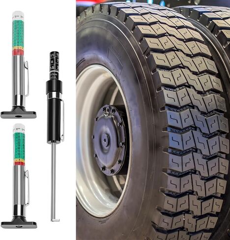 QWORK Car Brake Pad Thickness Gauge Measure Tool 1.5mm-11mm and Tire Tread Depth Gauge with 0-1 Inch Calibration Range in Saudi Arabia