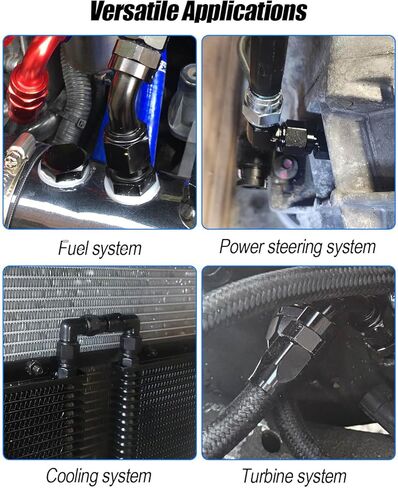 6AN Male Flare to 5/8-18 Inverted Flare Swivel Adapter Fitting 90 Degree Aluminum, Black in Saudi Arabia