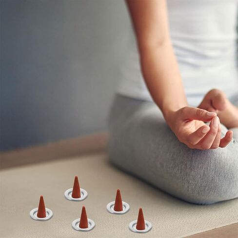 Lurrose 30pcs Metal Cone Incense Tray Aluminum Alloy Incense Holder Small Cone Plate Stick Burner in Saudi Arabia