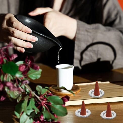 Lurrose 30pcs Metal Cone Incense Tray Aluminum Alloy Incense Holder Small Cone Plate Stick Burner in Saudi Arabia