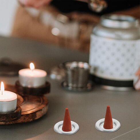 Lurrose 30pcs Metal Cone Incense Tray Aluminum Alloy Incense Holder Small Cone Plate Stick Burner in Saudi Arabia