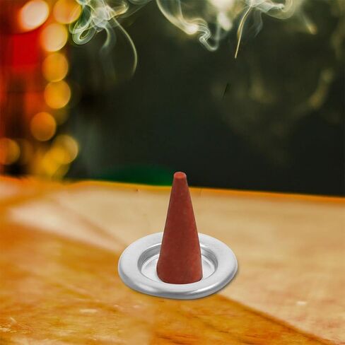 Lurrose 30pcs Metal Cone Incense Tray Aluminum Alloy Incense Holder Small Cone Plate Stick Burner in Saudi Arabia
