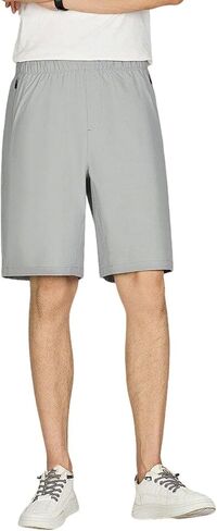 Men's Lightweight Shorts Mid Waist Stretch Loose Fit Wide Legs Comfort Summer Outdoor Casual Sports Shorts in Saudi Arabia