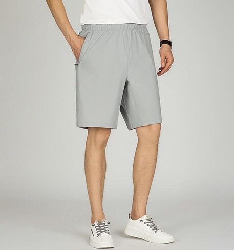 Men's Lightweight Shorts Mid Waist Stretch Loose Fit Wide Legs Comfort Summer Outdoor Casual Sports Shorts in Saudi Arabia