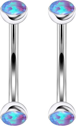 16G Astm F136 التيتانيوم ثقب الحاجب المجوهرات منحني الحديد الحاجب الدائري العمودي Labret الشفاه مجوهرات Daith Rook أقراط السرة الصغيرة البطن زر حلقة ثقب المجوهرات للنساء الرجال أوبال in Kuwait