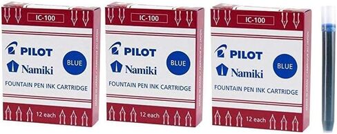 3 PACKS: Namiki IC100 Fountain Pen Ink Cartridge, Blue, 12 per Pack (69101) in Saudi Arabia