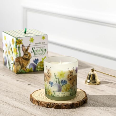 ROMIIE ZOI Easter Scented Candle - 6oz Soy Wax Candle, Sping Bunny, Infused with Garden Bunny Aroma - Gift Box Packaged for Easter Gift in Kuwait
