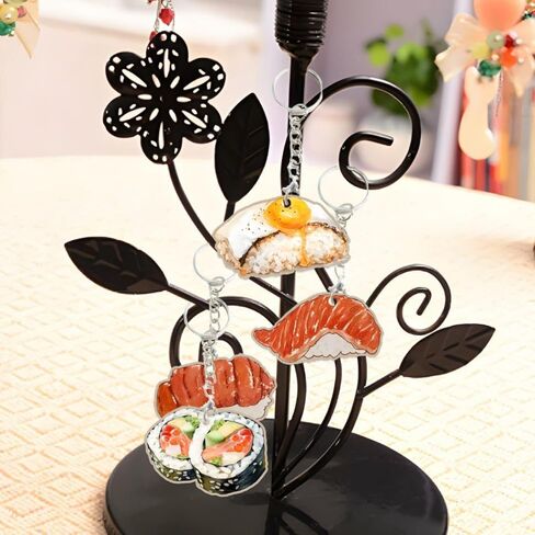 18 Pack Sushi Keychains Japanese Kawaii Fake Food Trinkets - Acrylic Yummy Sushi Keychain Gift Perfect For Lover Accessories,Asian Food Charm Decor, Purse Bag Decoration, Keychain Gift Set in Saudi Arabia