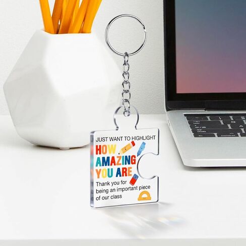 Set of 12 Inspirational End of Year Student Gifts from Teacher Bulk Gift Set Acrylic Keyrings Puzzle Piece Keychains in Saudi Arabia