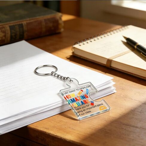 Set of 12 Inspirational End of Year Student Gifts from Teacher Bulk Gift Set Acrylic Keyrings Puzzle Piece Keychains in Saudi Arabia