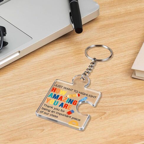 Set of 12 Inspirational End of Year Student Gifts from Teacher Bulk Gift Set Acrylic Keyrings Puzzle Piece Keychains in Saudi Arabia
