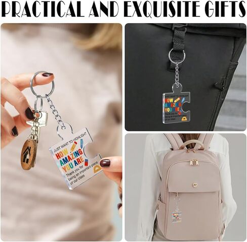 Set of 12 Inspirational End of Year Student Gifts from Teacher Bulk Gift Set Acrylic Keyrings Puzzle Piece Keychains in Saudi Arabia
