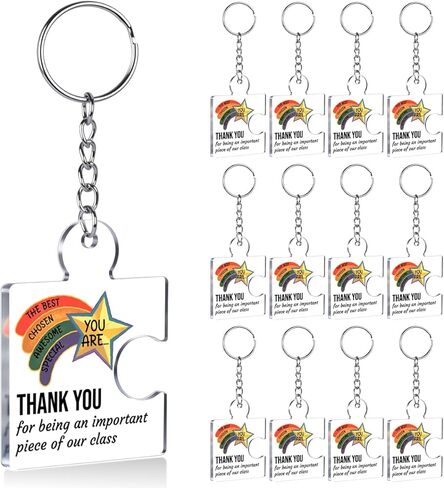Set of 12 Inspirational End of Year Student Gifts from Teacher Bulk Gift Set Acrylic Keyrings Puzzle Piece Keychains in Saudi Arabia