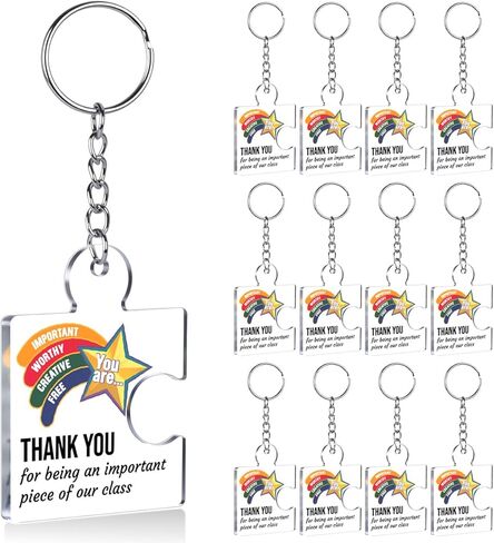 Set of 12 Inspirational End of Year Student Gifts from Teacher Bulk Gift Set Acrylic Keyrings Puzzle Piece Keychains in Saudi Arabia