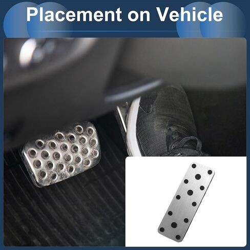 1 Pcs Footrest Pedals Cover Footrest Pedal Pads Foot Rest Dead Pedal Pad Cover for Subaru Forester 2003-2005 Aluminum Alloy Silver Tone in Saudi Arabia