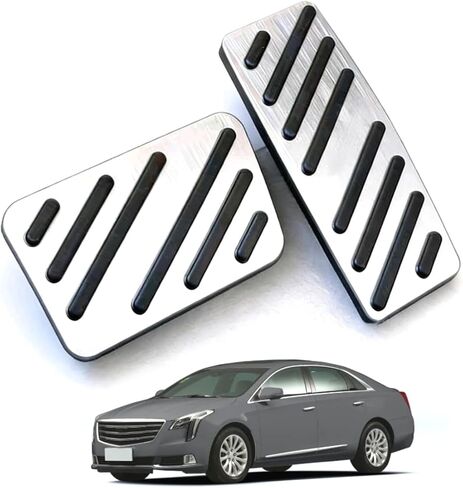 أغطية دواسات السيارة لكاديلاك XTS 2013 2014 2015 2016 2017 2018 2019، أغطية دواسات الغاز المصنوعة من الألومنيوم التلقائي، استبدال الملحقات، دواسات مسند قدم الفرامل غير القابلة للانزلاق (مجموعة من 2) in Kuwait