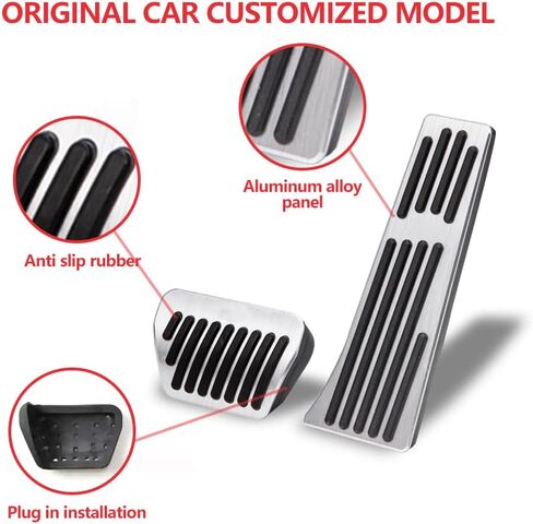 أغطية دواسات السيارة لكاديلاك XTS 2013 2014 2015 2016 2017 2018 2019، أغطية دواسات الغاز المصنوعة من الألومنيوم التلقائي، استبدال الملحقات، دواسات مسند قدم الفرامل غير القابلة للانزلاق (مجموعة من 2) in Kuwait